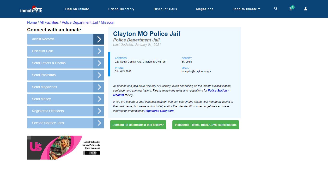 Clayton MO Police Jail & Inmate Search - Clayton, MO