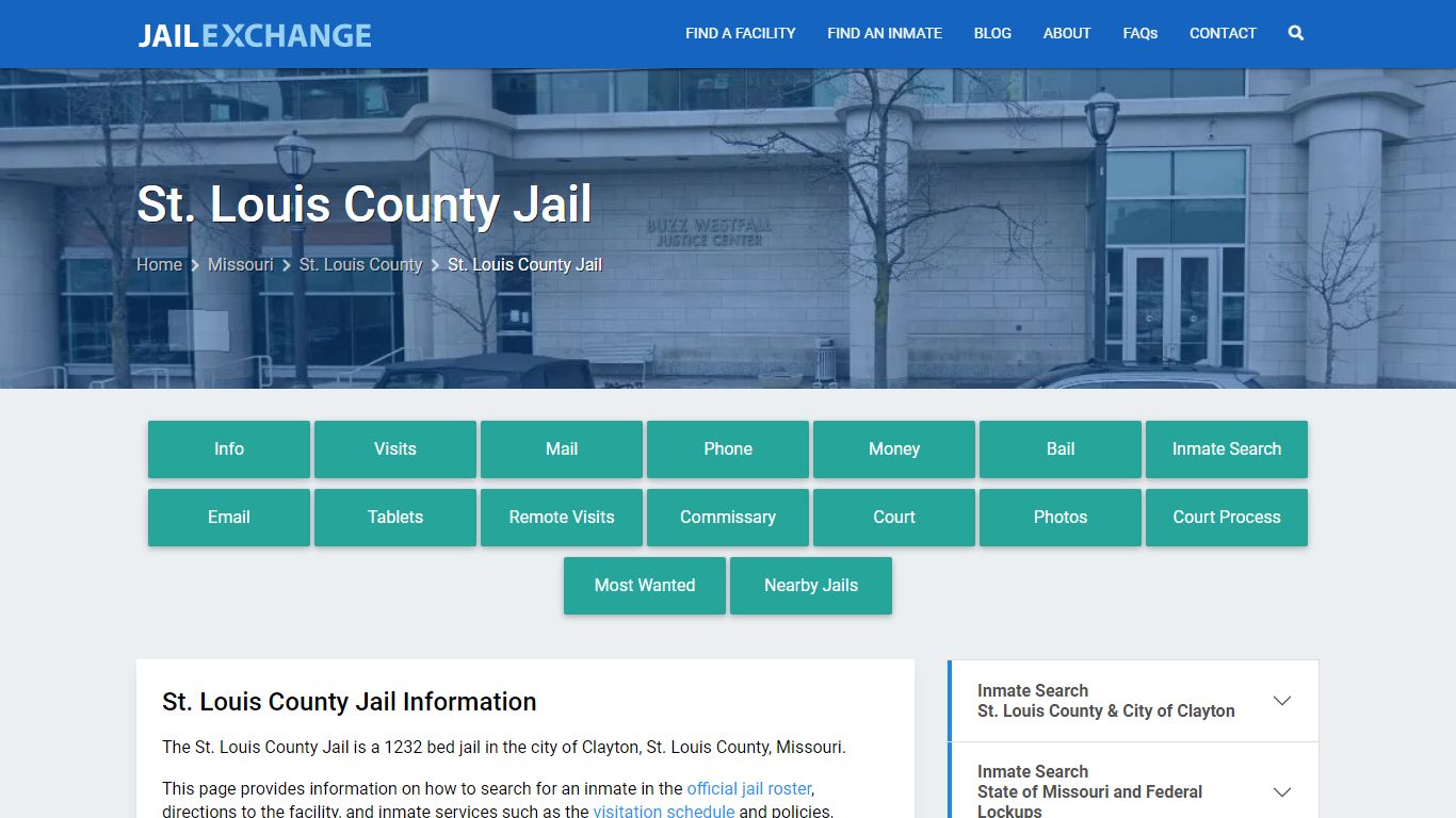 St. Louis County Jail, MO Inmate Search, Information